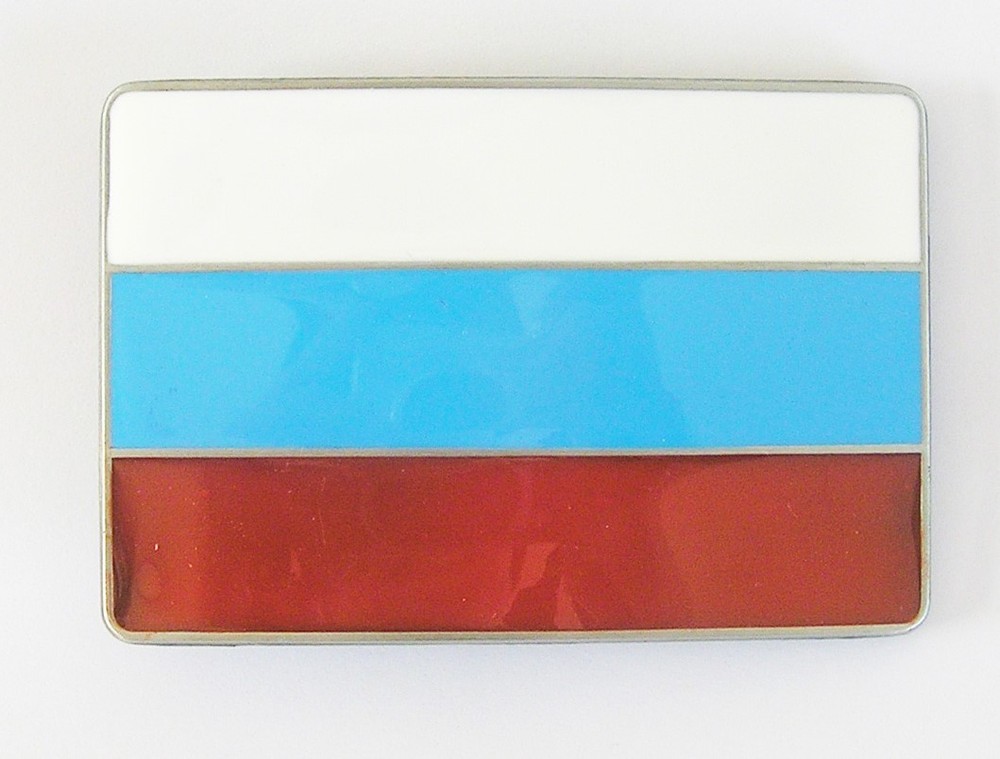 NEW RUSSIA FLAG COUNTRY PATRIOTIC RED BLUE WHITE SOVIET UNION BELT BUCKLE