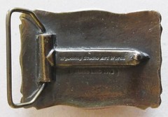 JACK DANIELS OLD No.7 WHISKEY SOLID BRASS BELT BUCKLE~WYOMING STUDIO~1973~XLNT