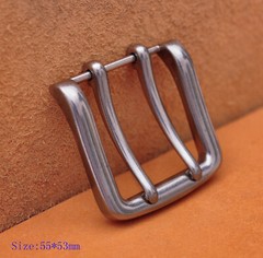 Men Heavy Double Tongue Pin Prong DIY Belt Buckle Fits 39MM Belt Straps Silver