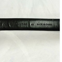 Patent Black Leather Belt with Oval Silver Accent silver tone buckle size 44