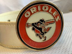 1966-1991 Major League Baseball Promotion Corp Orioles Logo Belt Buckle W/ Belt