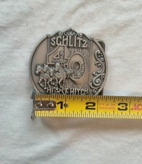 2 Vintage Belt Buckles One Schlitz 40 Horse And A O&rsquo;s Gold 40 Horse Hitch…