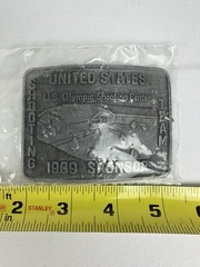 U.S. UNITED STATES OLYMPIC SHOOTING CENTER TEAM 1989 SPONSOR BELT BUCKLE
