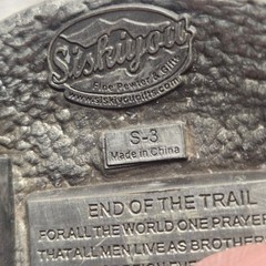 Siskiyou 2001 End of the Trail Pewter Belt Buckle Native American Buffalo Skull