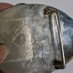 Keams Chee Navajo Belt Buckle Buffalo Head 1937 Indian Coin Turquoise Coral Vtg
