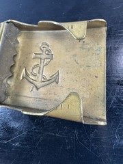 Vintage Solid Brass Anchor Belt Buckle 1.25” Belt Nautical Marine RARE