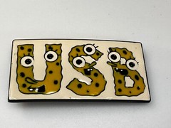 Yellow USB Letters Sponge Bob? Eyes Teeth Novelty Funny Belt Buckle