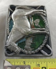 HORSES HORSE SHOES THEMED HORSESHOES FARM ROPE WESTERN BELT BUCKLE
