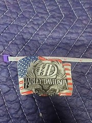 Harley-Davidson Logo Eagle Stars and Stripes Belt Buckle 3 1/4 In Long USA made