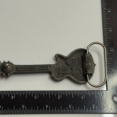 Bergamot Brass Works 1987 Guitar Belt Buckle Gold Glitter Made in USA