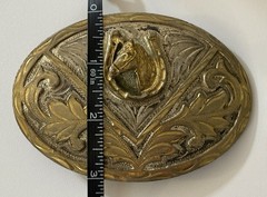 Vintage LOT OF 5 Belt Buckles Mix Metals WESTERN VIETNAM HORSE RODEO BASS