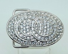 Fashion Men Women western classic Belt Buckle Silver Metal crystal rhinestones 8