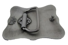 Men Buckle Silver Metal 3D Filigree Western Rodeo Bull Long Horns Texas Cow TX