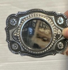Western Unisex Silver Tone Polished Natural Genuine Stone Rope Belt Buckle