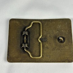 Vintage Rockwell Goss Metroliner Belt Buckle Brass Printing Press Industrial