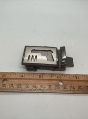 CALVIN KLEIN – Metal Belt Buckle With Gun Cutout – Black & Silver
