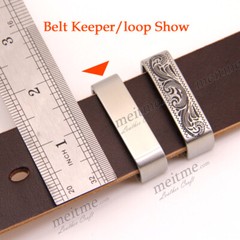 1 Pcs – Loop Stainless Steel Belt Buckle – Patterned Loop Belt Buckle Keeper 1.5