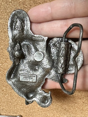 Bergamot Brass Works W-38 Motorcycle Western Belt Buckle Antique Silver