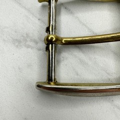 Vintage Silver Gold Tone Simple Rectangle Belt Buckle Fits 1.75&Prime; Belt