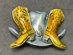 Boots And Hat – Country Western Cowboy Cowgirl Cut Out Vintage Belt Buckle