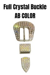 Western Fashion Full Crystal Belt Buckle W/AB Color Crystals