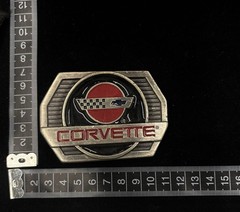 vintage Chevrolet Corvette belt buckle iconic crossed-flags logo RARE