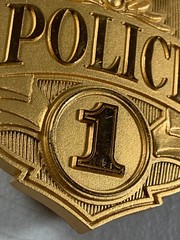 Harley Davidson Motorcycles #1 Police Badge Gold Belt Buckle 2.75&Prime; Tall Jostens