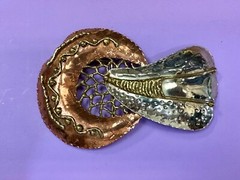 India Inspired Artisan Large Abstract Hippy Boho Vibe Huge Belt Slide Buckle