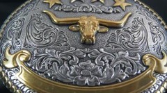 M&F WESTERN Nocona Silver & Gold tone Steer Head Belt Buckle 37401