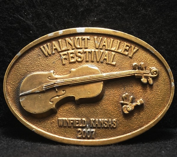 WK19151 VINTAGE 2007 **WALNUT VALLEY FESTIVAL** BLUEGRASS MUSIC MENS BELT BUCKLE