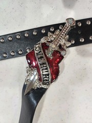 2000s Love Hurts Vintage Style Belt Traditional Graphic Adjustable 29-37 Unisex