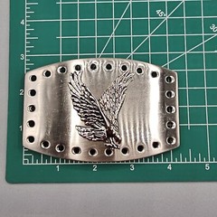 American Eagle Belt Buckle Brushed Nickel Pierced Edge High Relief Flying 3D