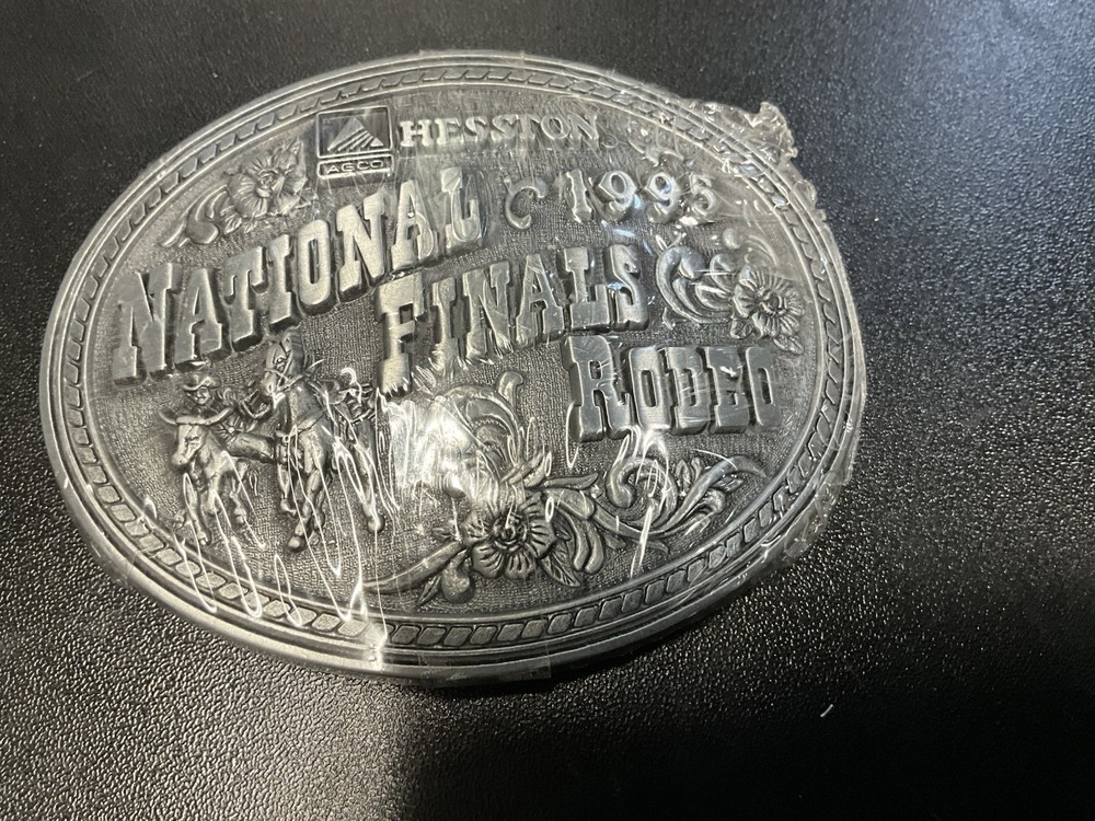 Vintage 1995 Hesston National Finals Rodeo Men’s Women’s Belt Buckle Mint Sealed