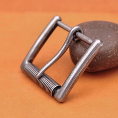 Heavy Strong Solid Antique Silver Prong Pin Roller Buckle For Veg Leather Belt
