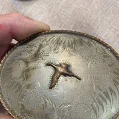 Vintage Comstock Silversmiths Silver Engraved with pheasant Western Belt Buckle