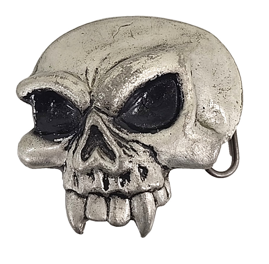 Mobtown Chicago Belt Buckle Mens Skull Monster 2000 Vintage Silver Tone