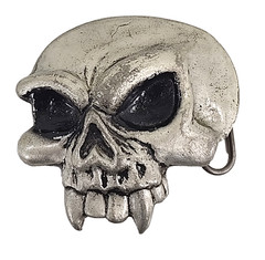 Mobtown Chicago Belt Buckle Mens Skull Monster 2000 Vintage Silver Tone