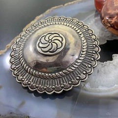 Vintage Native American Silver Rounded Stamped Belt Buckle For Men