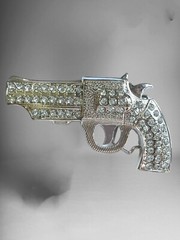 Rhinestones Gun Western Buckle Belt Buckle Hebilla Vaquera Pistola Con Piedras