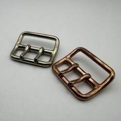 Copper Double Prong Buckle 45mm Leather Belt Fastener Bag Luggage Fasten Buckle