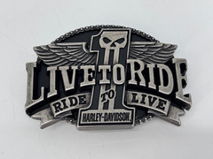 LIVE TO RIDE HARLEY DAVIDSON BELT BUCKLE MOTORCYCLE VINTAGE