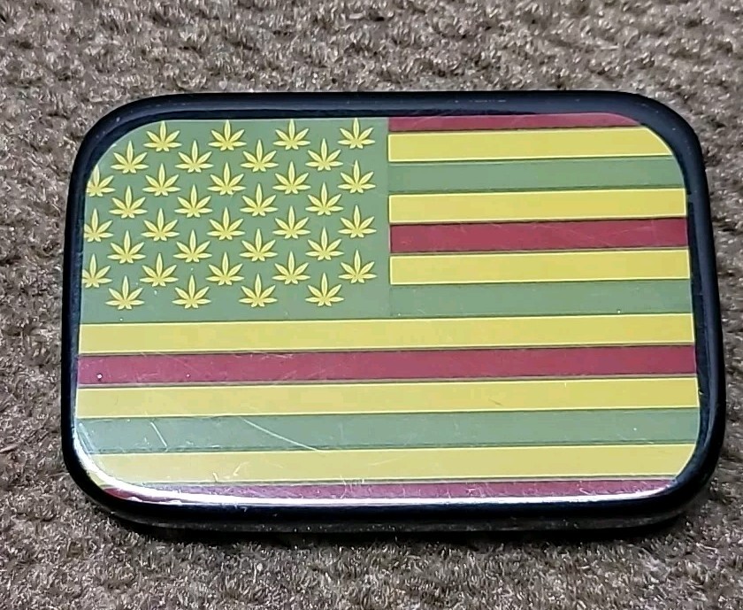 Cannabis Flag Belt Buckle Bob Marley Weed Style