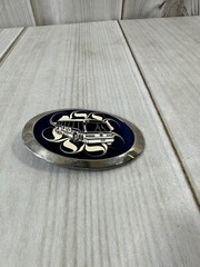 Bus Enamel belt buckle Blue White Transportation Drivers