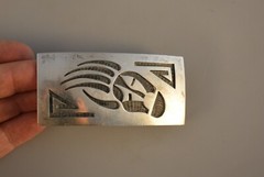 Vintage Hopi Silver Belt Buckle – Badger Paw – Daniel Phillips – Hopi Crafts