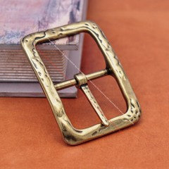 Emboss Bling Brass Rectangle Leathercraft Center Bar Belt Buckle Fit 40mm Strap