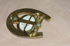 Horseshoe Belt Buckle w/Stone Inlay~Vintage Western Wear~Rodeo~Good Luck Charm