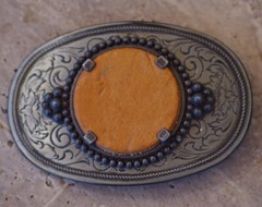 BELT BUCKLE Stone or Coin Holder Southwestern Cowboy High Quality Made in USA