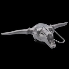 Longhorn Bull Skull 3D Belt Buckle