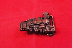 Awesome Vtg 1978 Solid Brass Steam Train Locomotive Belt Buckle Die-Cast BTS
