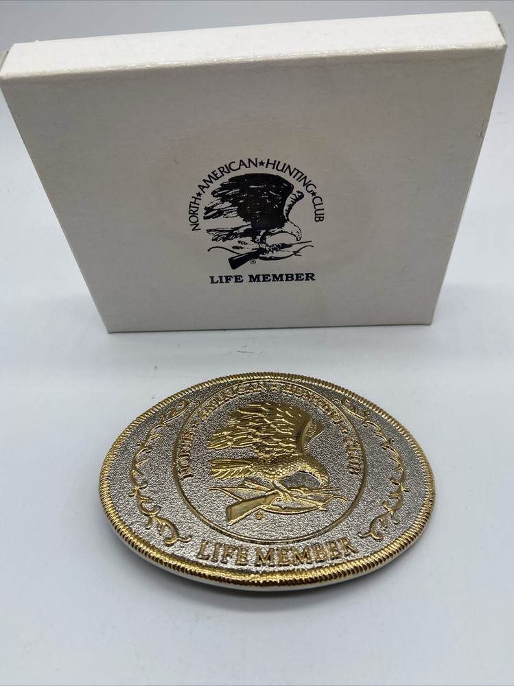 Vintage North American Hunting Club Life Member Eagle Belt Buckle NIB